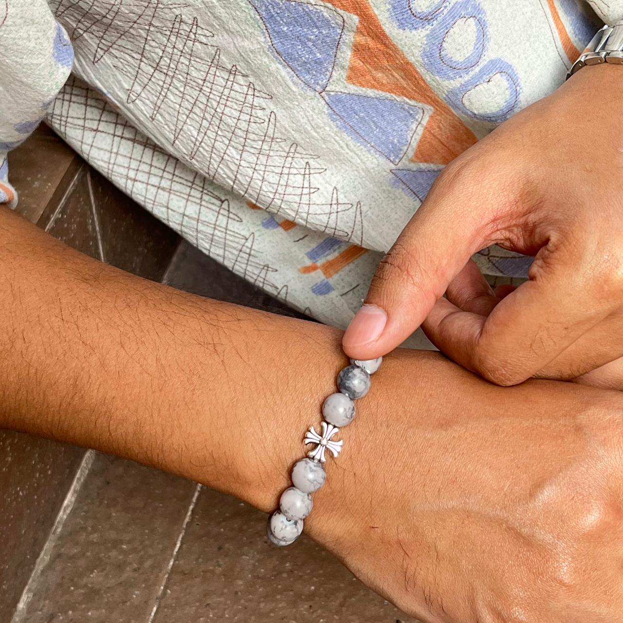 Unisex marble beads bracelet