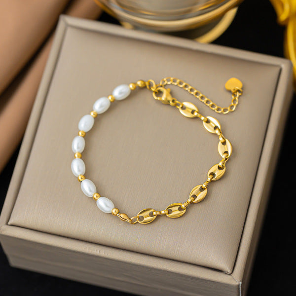 Pearl & Marina Linked Bracelet
