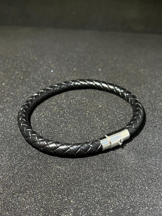 Artificial Black Leather Bracelet