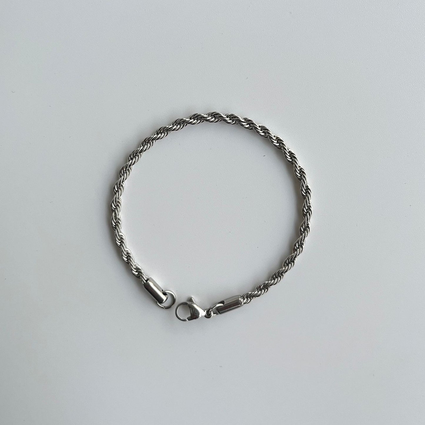 Unisex Silver Rope Bracelet