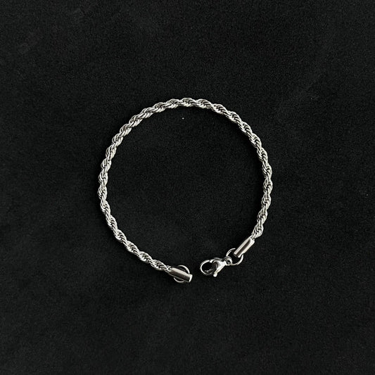 Unisex Silver Rope Bracelet