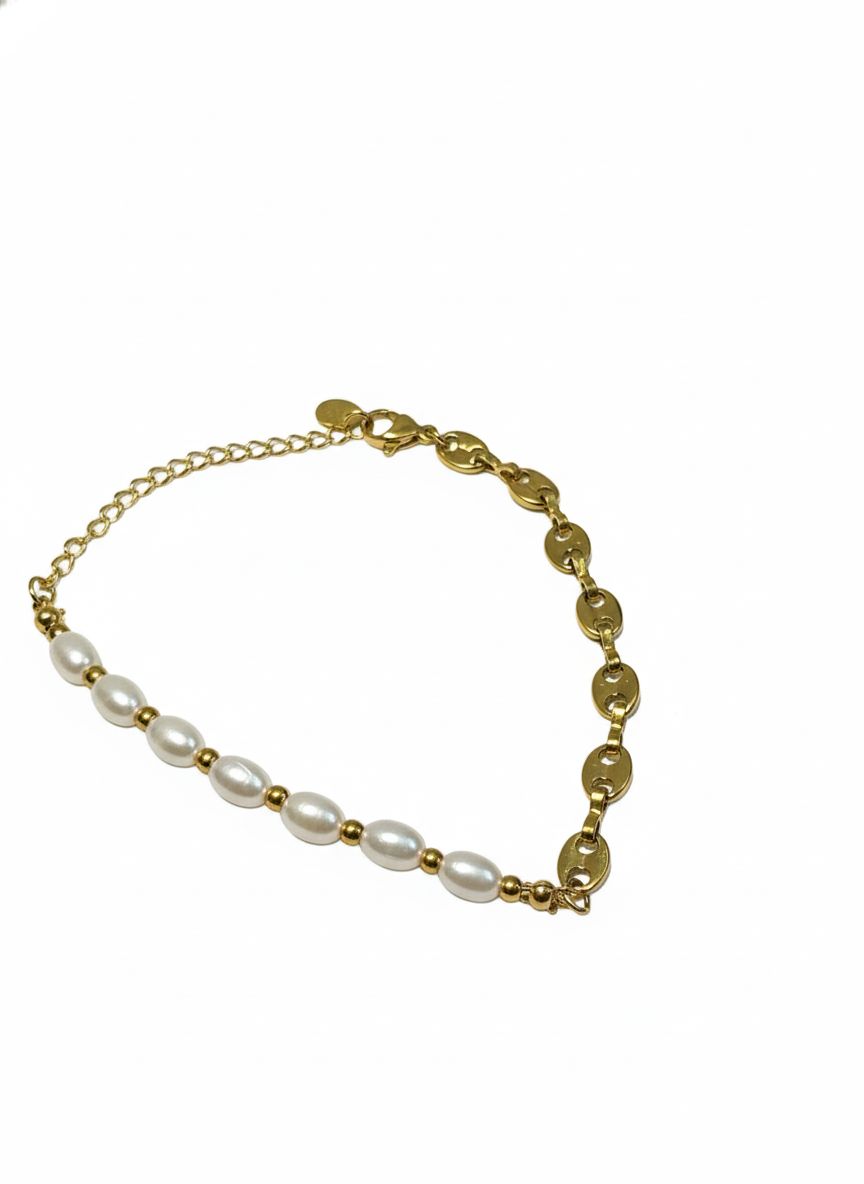 Pearl & Marina Linked Bracelet