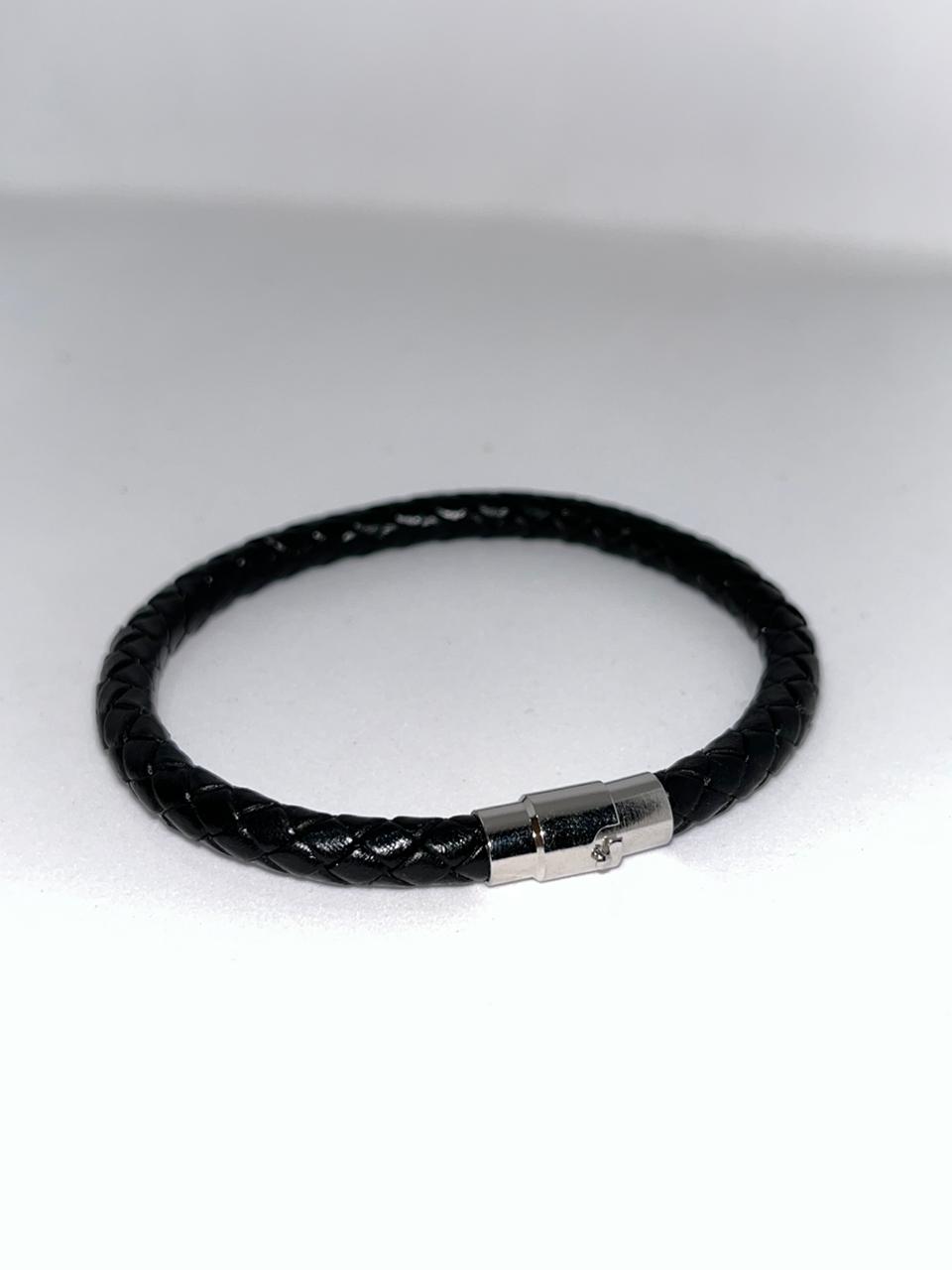 Artificial Black Leather Bracelet